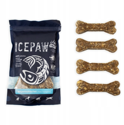 ICEPAW Welpenkauknochen – gryzaki ze skór dla szczeniąt i dorosłych psów (4 szt., ok.250g) ICEPAW Welpenkauknochen – gryzaki ze skór dla szczeniąt i dorosłych psów (4 szt., ok.250g)