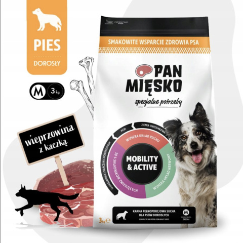 Pan Mięsko Mobility & Active Karma sucha dla psa WIEPRZOWINA M 9kg Pan Mięsko Mobility & Active Karma sucha dla psa WIEPRZOWINA M 9kg
