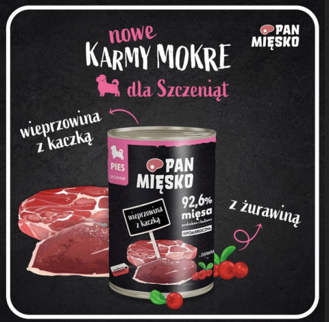 Pan Mięsko karma mokra wieprzowina z kaczką 400g Pan Mięsko karma mokra wieprzowina z kaczką 400g