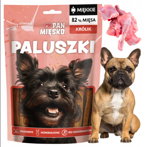 Przysmak dla psa Pan Mięsko Paluszki Królik 100g Przysmak dla psa Pan Mięsko Paluszki Królik 100g