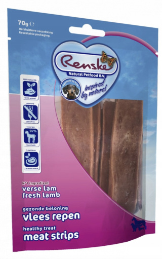 Renske healthy meat strips Lamb - suszone płaty mięsa jagnięcego 70g