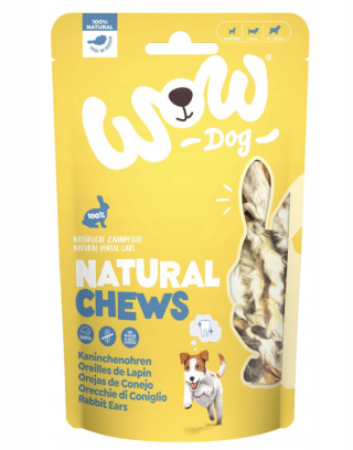 WOW Natural Chews Kaninchenohren - suszone uszy królika (120g)