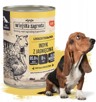 Wiejska zagroda Karma mokra dla psa indyk z jagnięciną 800 g