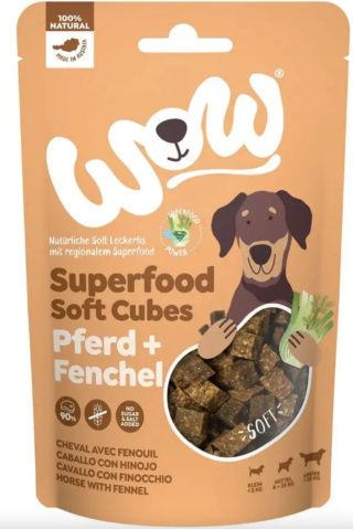 Wow Superfood miękkie kostki Koń z koprem włoskim miękie przysmaki 150g